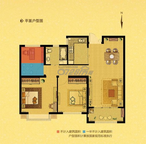 潜江中南世纪城创新2+1房户型图