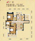 红盾.时尚公寓A户型户型 3室2厅2卫 138.68平米