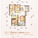 楚天尚城1#A1户型 3室2厅2卫 130.45平米