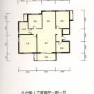 天门新城7期B户型户型 3室2厅1卫 114.50平米