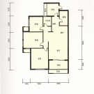 天门新城7期C户型户型 3室2厅1卫 110.85平米