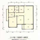天门新城7期D1户型户型 3室2厅2卫 113.60平米