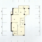 天门新城十期A户型户型 3室2厅2卫 111.65平米