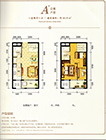天门新城8期A+公寓户型 1室2厅1卫 85.91平米