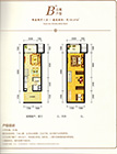 天门新城8期B公寓户型 1室1厅1卫 33.2 33.2平米