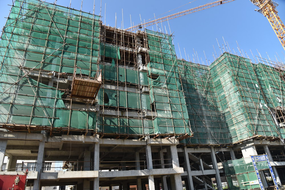 北湖轩2017-7工程进度2号楼二单元建至第七层