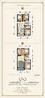 冠南汇侨城B6户型户型 3室2厅2卫 104.52变209.04平米