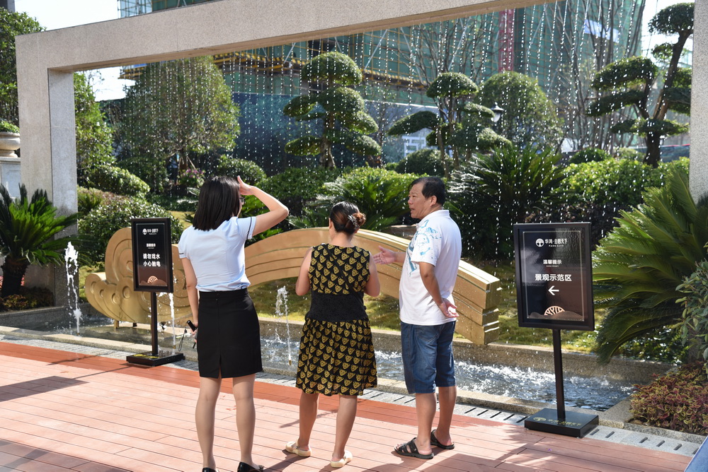 华鸿·公园天下2018-8展厅开放参观示范区的客户朋友