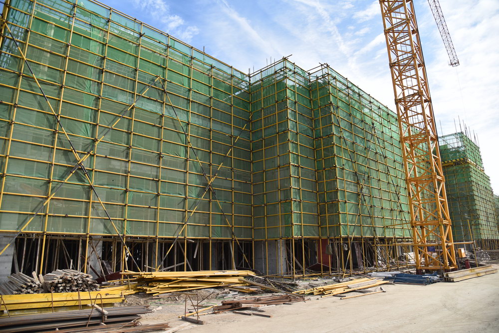 中国院子·国府2018年10月工程进度1#楼开始建第4层