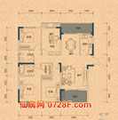 鸣宇锦程G户型户型 4室2厅2卫137.78平米