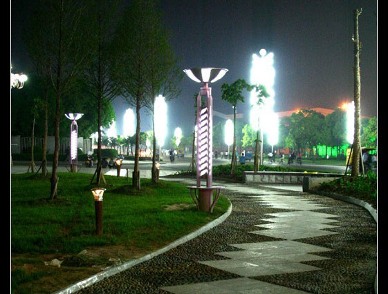 仙桃文化步行街夜景图