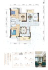 蓝天新城A1-1户型 3室2厅2卫133.40平米