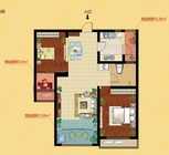 中南世纪锦城4#楼G1户型 3室2厅2卫 88平米
