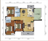 御景豪庭c1户型户型 3室2厅2卫 139.85平米