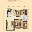 智汇东城D户型户型 4室2厅2卫 131.5平米