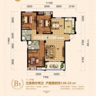 楚天尚城3-5#B1户型 3室2厅2卫 126.32平米