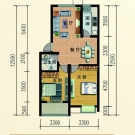 滨江星城2002户型 2室2厅1卫 83.72平米