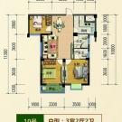 滨江星城003户型 3室2厅2卫 95.76平米