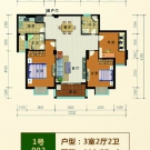 滨江星城002户型 3室2厅2卫 110.57平米