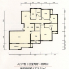 天门新城7期A2户型户型 4室2厅2卫 203.91平米