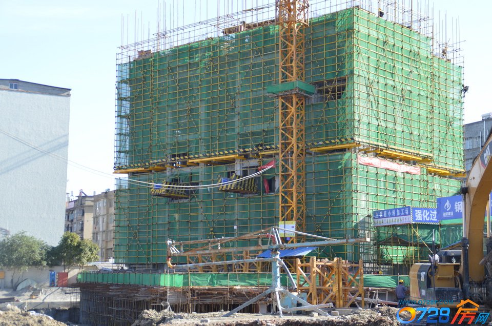 西湖公馆12月工程进度2#楼已建至8层