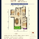 智汇东城5#B户型 3室2厅2卫 126.66平米