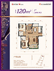 滨江满庭春120户型 3室2厅2卫 120平米