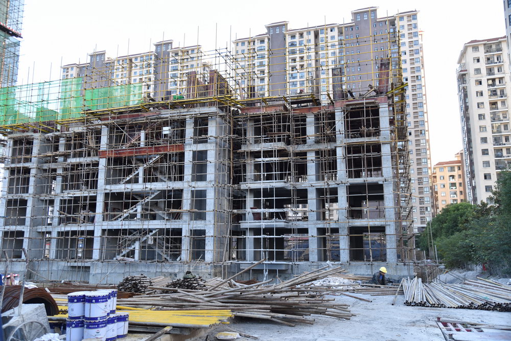 碧水园·长宿2018年10月工程进度1号楼正在建第五层