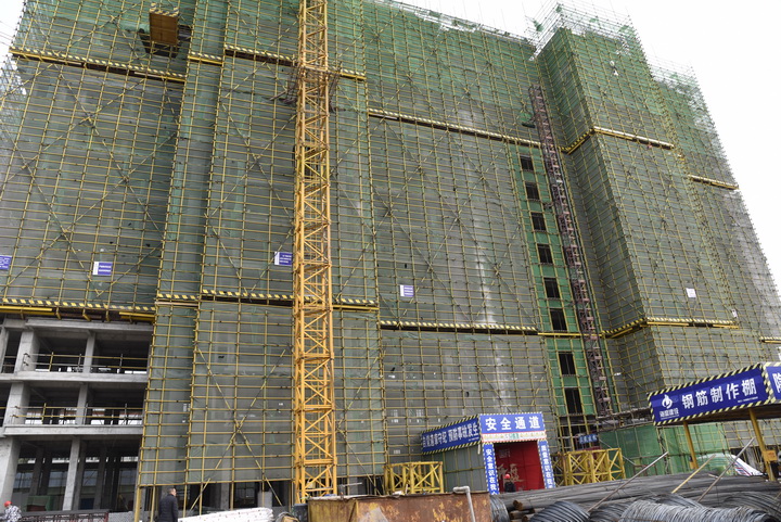 中国院子·国府2019-1-16工程进度1#楼建至第13层