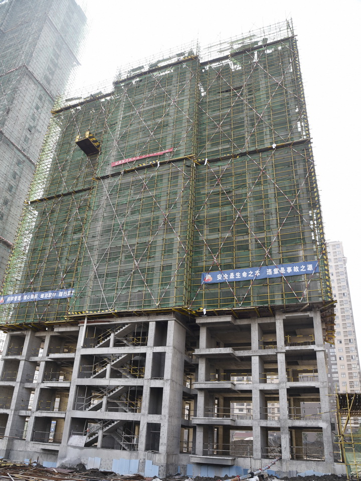 碧水园·长宿2019-2-28工程进度1号楼建至第16层