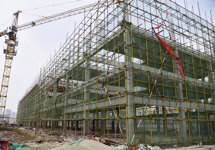 新东方五金机电建材城2019-3-26工程进度1号楼正在建第2层