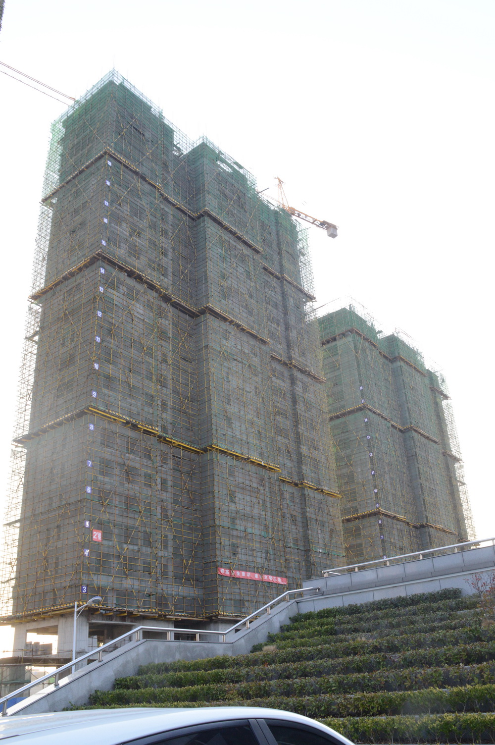 汉旺.世纪城2019-12-26央著工程进度1#建至21层2#楼建至22层