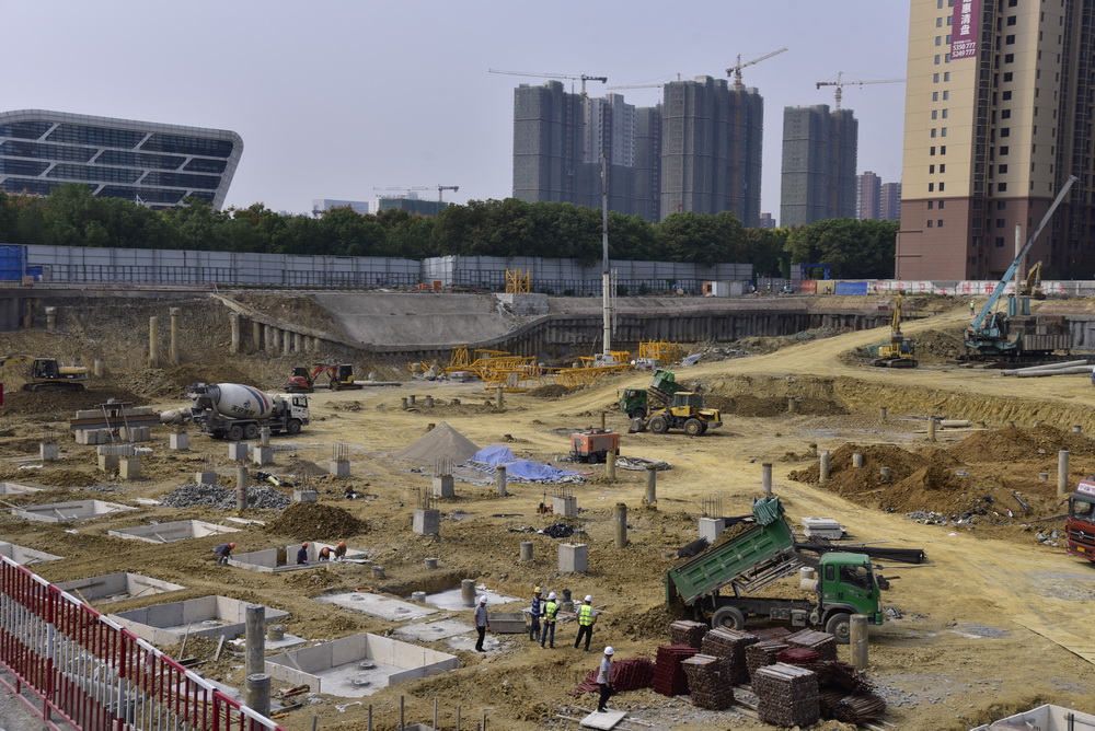 汉旺.世纪城2019-9-26工程进度地下基础工程正在施工中