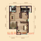 忆美翰林公馆C1户型户型 2室1厅1卫54.16平米