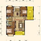 锦绣江山G户型户型 3室2厅2卫2阳台134.23平米