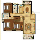 绿地香格里拉欣然三房户型 3室2厅2卫129平米