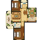 绿地香格里拉18#-1户型 3室2厅2卫111.43平米