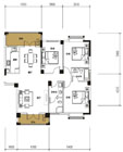 紫金城P户型户型 3室2厅2卫126.51平米