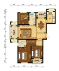 绿地香格里拉9#1户型 3室2厅2卫134.41平米