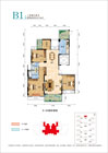 荣怀·及第世家B1户型户型 3室2厅2卫137.84平米